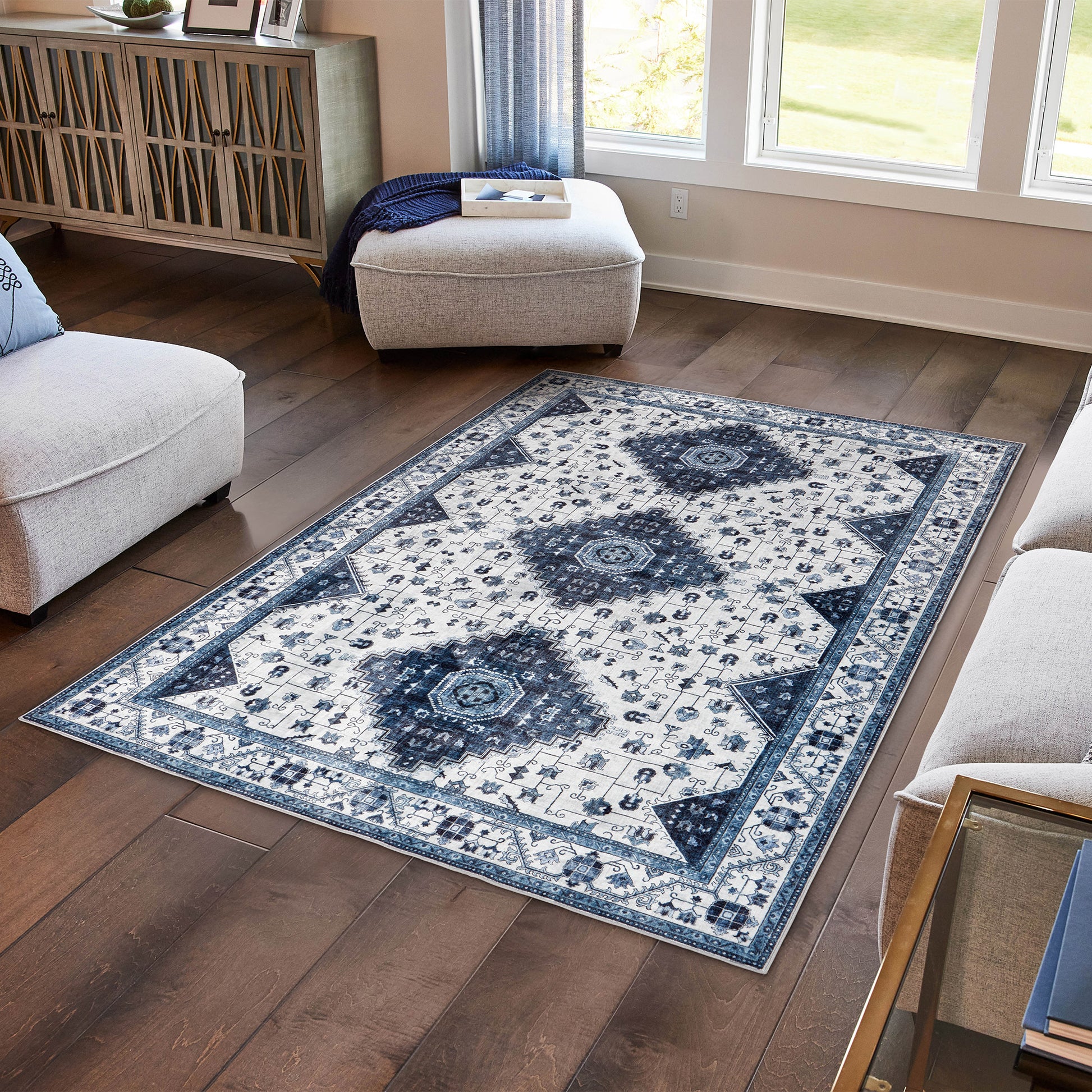 Wyatt & Ash Washable Indoor Area Rug, Cyrus 6'6' x 9'6'