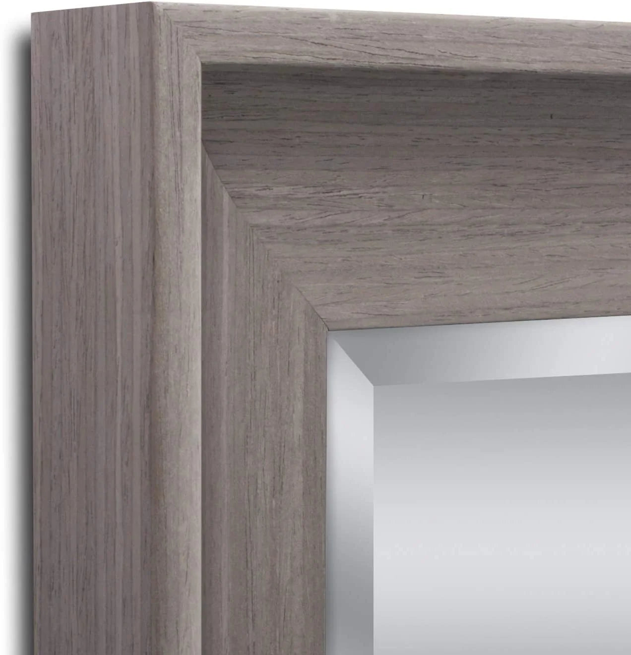 Head West 8006 40.5 x 28.5 in. Transitional Driftwood Wall Mirror - Light Gray