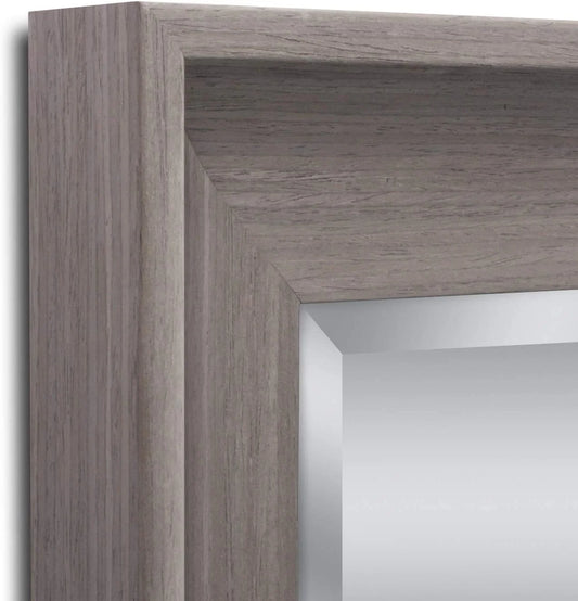Head West 8006 40.5 x 28.5 in. Transitional Driftwood Wall Mirror - Light Gray
