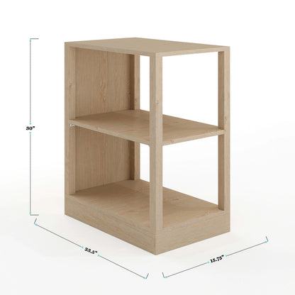 Martha Stewart Home Office Modular 2 Tier Bookshelf in Light Natural