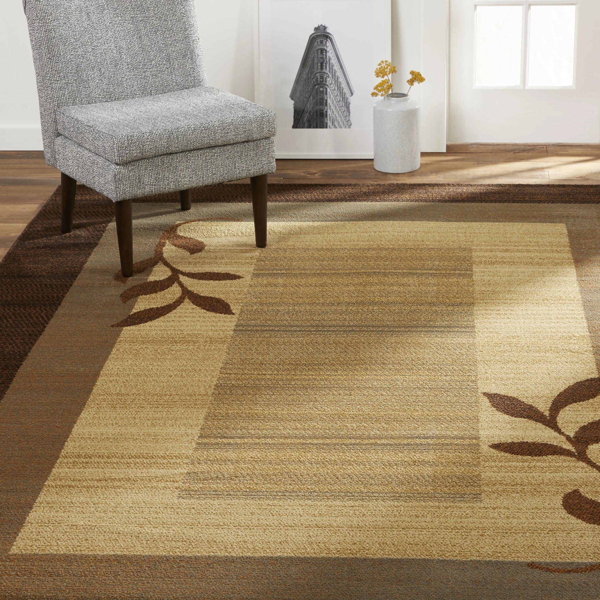 Home Dynamix Royalty Clover Contemporary Geometric Border Area Rug, Brown/Blue, 9'2"x12'6"