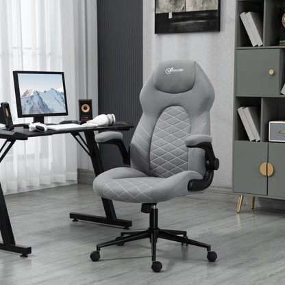 Vinsetto High Back Home Office Chair with Flip Up Armrests Dark Gray