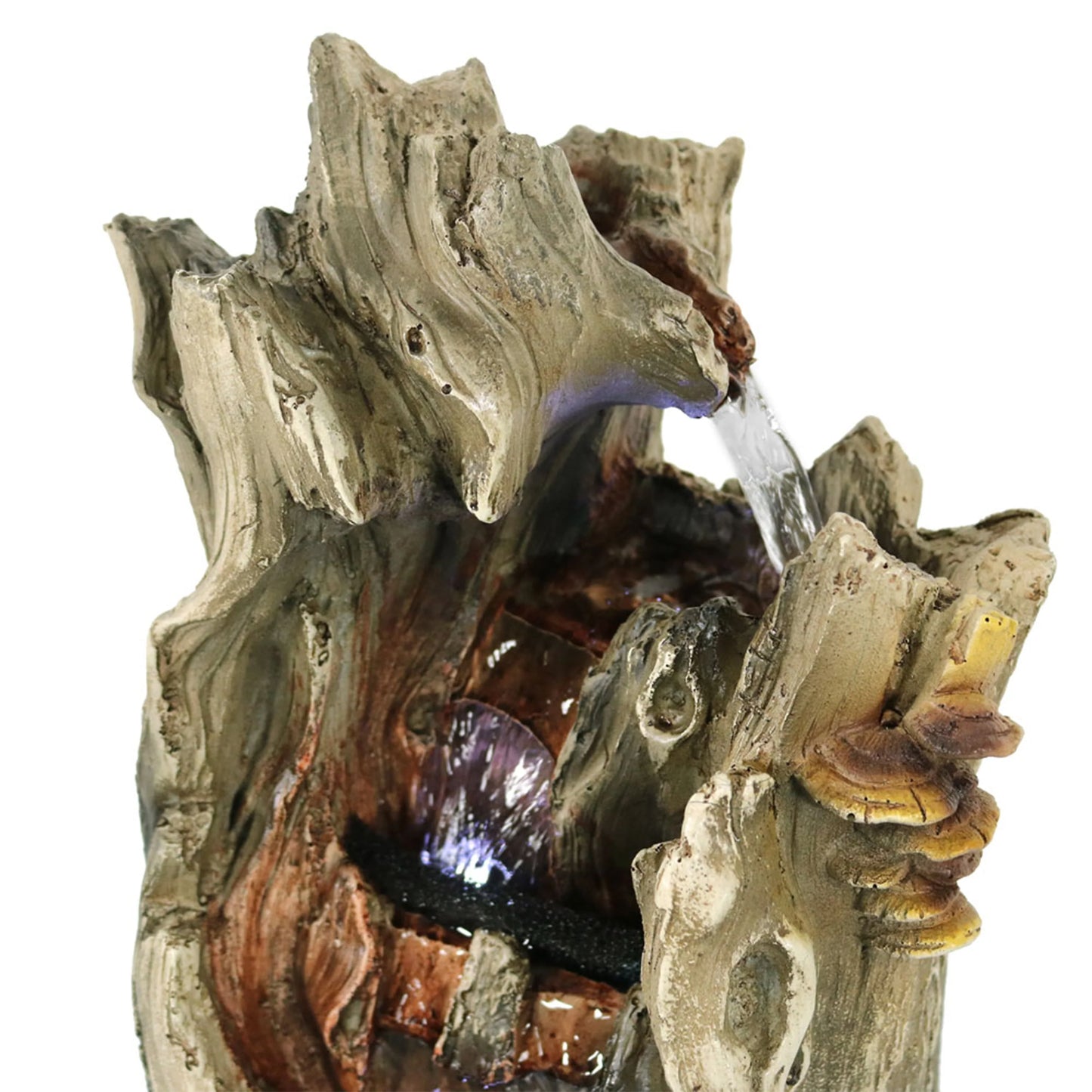 Sunnydaze Indoor Home Decorative Cascading Caves Waterfall Tabletop Water Fountain with LED Lights - 14"
