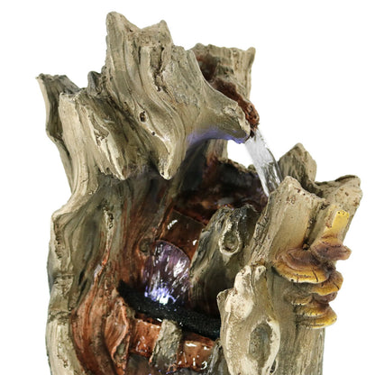 Sunnydaze Indoor Home Decorative Cascading Caves Waterfall Tabletop Water Fountain with LED Lights - 14"