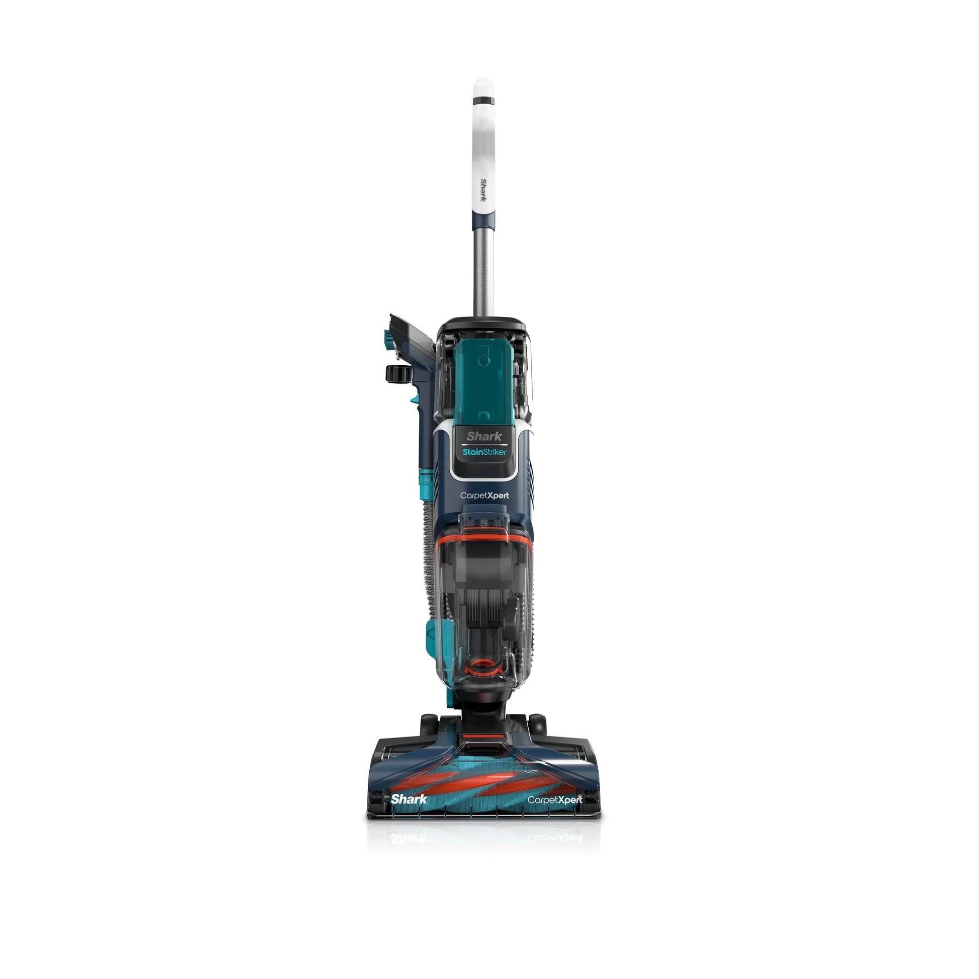 Shark CarpetXpert with StainStriker, Upright Carpet, Area Rug & Upholstery Cleaner for Pets, Built-in Spot & Stain Eliminator, Deep Cleaning & Tough Stain Removal, Carpet Shampooer, Navy, New,EX200
