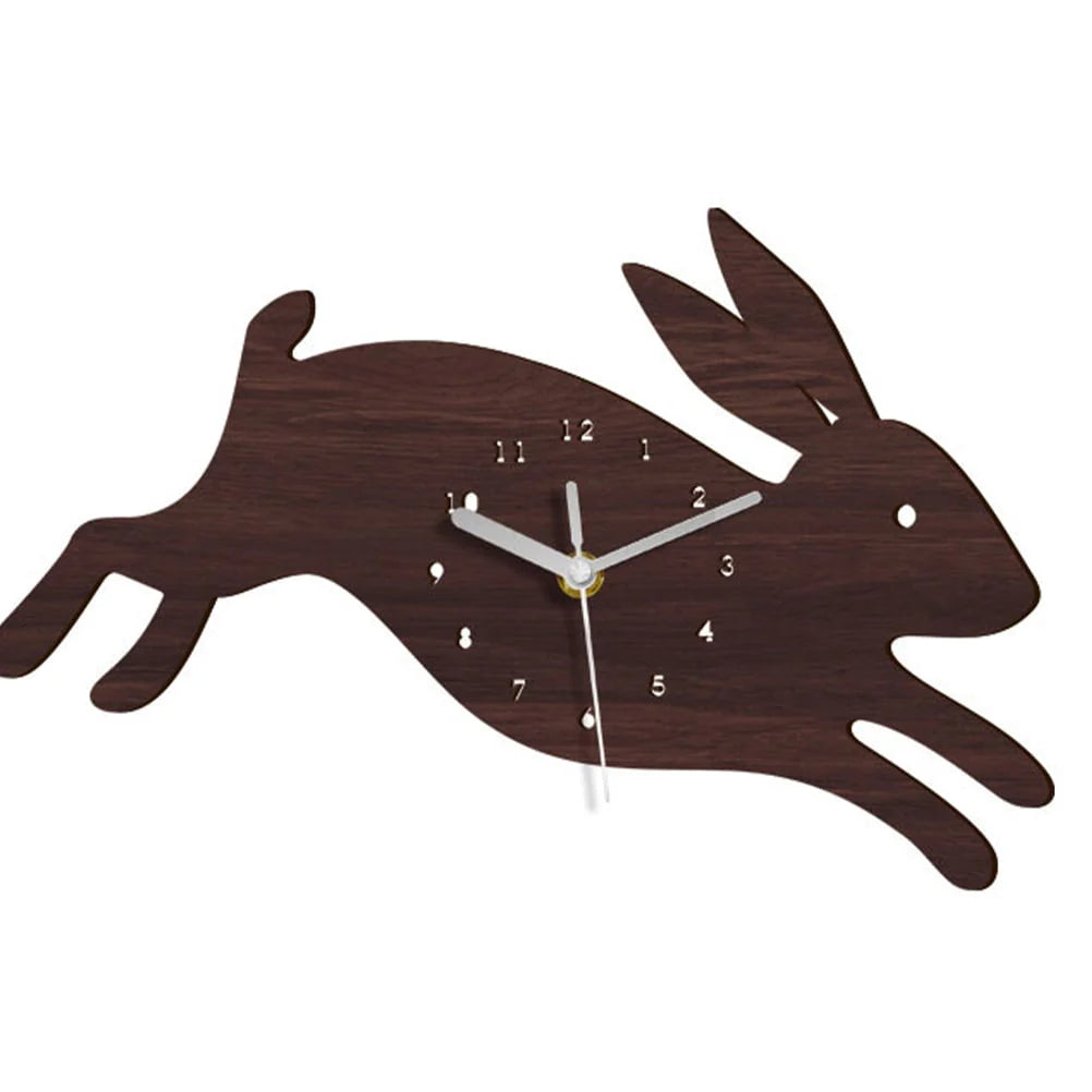 HOMEMAXS Rabbit Shaped Wall Clock Mute Clock Living Room Decorative Wall Clock Wall Decor