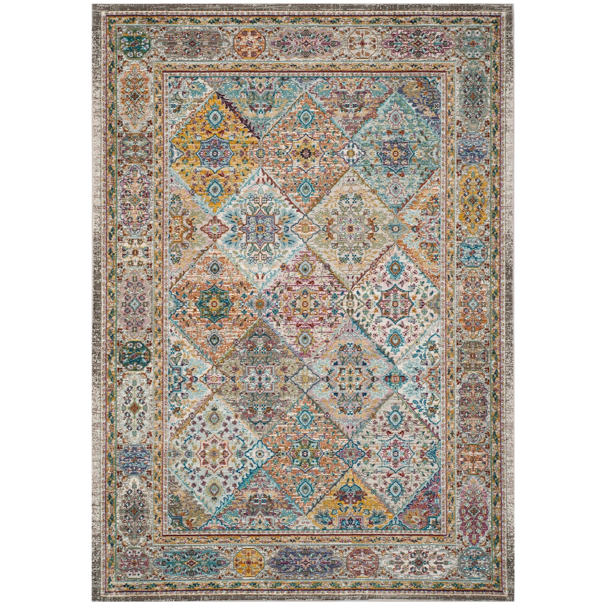 SAFAVIEH Aria Jarvis Traditional Area Rug, Cream/Multi, 5'1" x 7'6"