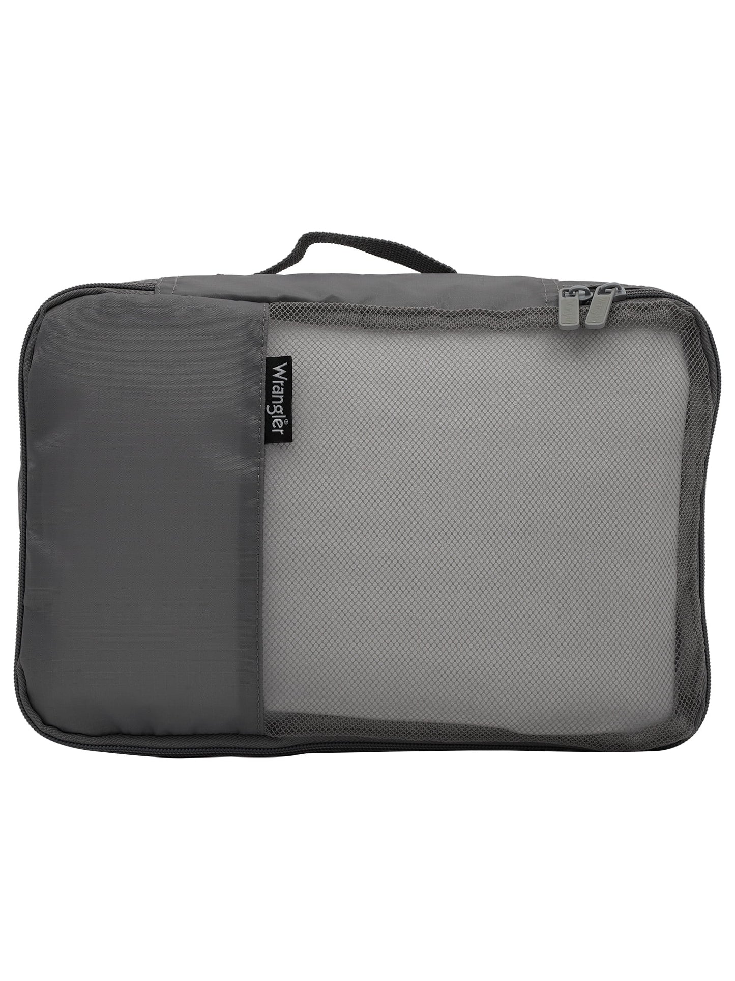Wrangler 4 Pc. ABS Spinner Luggage Set with 20" & 25" Suitcases and Packing Cubes, Sharkskin