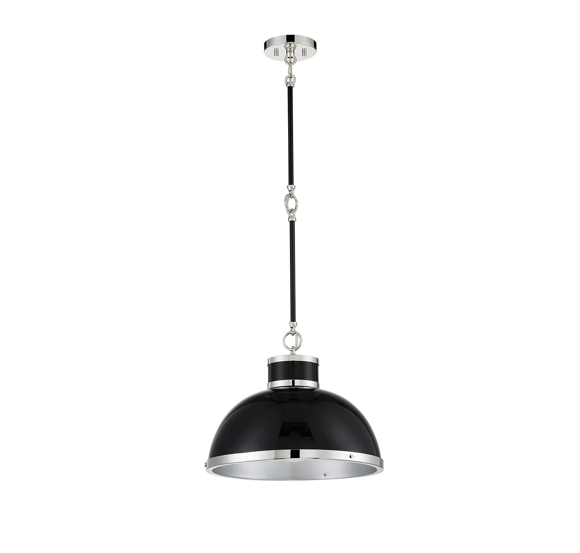 Gray with Polished Nickel Accents One Light Pendant from the Corning Collection