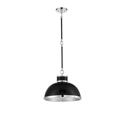 Gray with Polished Nickel Accents One Light Pendant from the Corning Collection