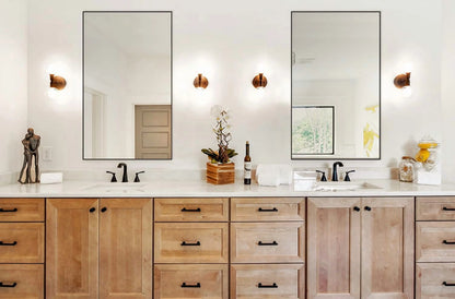 H-A Black& Gold Framed Rectangle Bathroom Mirrors for Wall,Wall Mounted Vintage Mirror Vertical or Horizontal Hanging for Living Room,Bedroom (40''x24''Vintage)