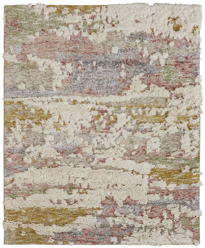 Kalaty Polaris Area Rug PO-018 Rose Multi Distressed Layered 5' 6" x 8' 6" Rectangle