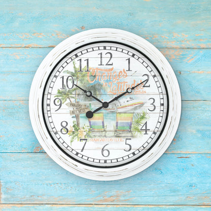 La Crosse Clock 15.75" Margaritaville “Changes in LatitudesIndoor/Outdoor Quartz Wall Clock, 404-3841MV
