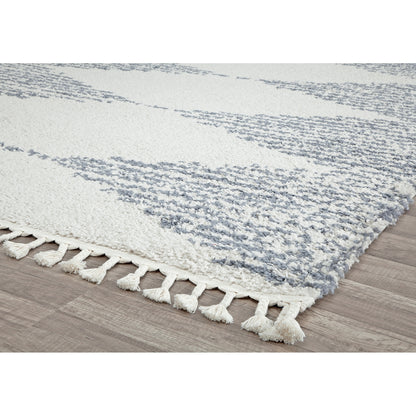 Rugs America Moon Collection MS30A Moroccan Tribal Heath White Area Rug, 8'0"x10'0"