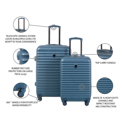 Protege 2-Piece Hardside Rolling Luggage Set, Blue