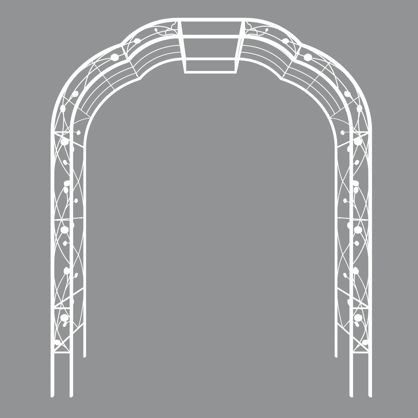 Holaki Metal Garden Arch, 6.2FT Wide x 8.2FT High, Heavy-Duty Arbor Trellis for Climbing Plants, Outdoor Decorative Arch for Garden, Wedding & Events