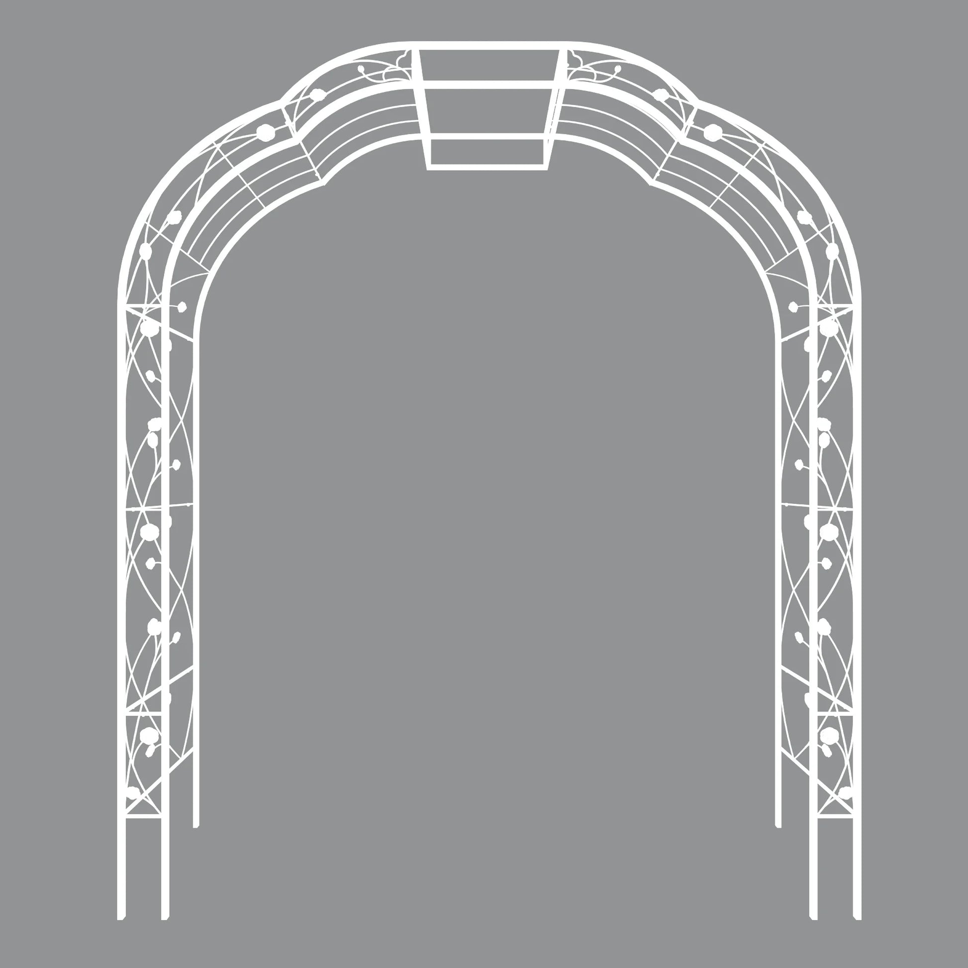Holaki Metal Garden Arch, 6.2FT Wide x 8.2FT High, Heavy-Duty Arbor Trellis for Climbing Plants, Outdoor Decorative Arch for Garden, Wedding & Events