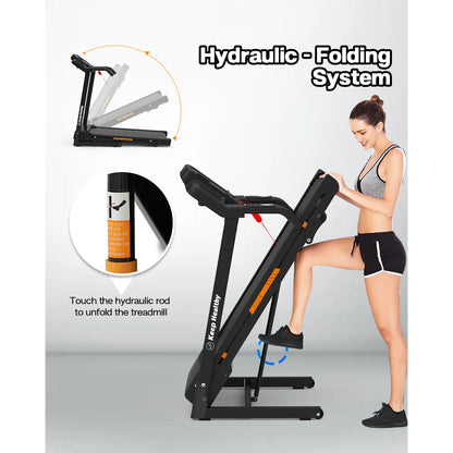 3.5HP 330 LBS Weight Foldable Electric Running Walking Machine with Bluetooth/APP for Home, Fitness Jogging Exercise, Easy Installation and Space Saver for Home Office Gym