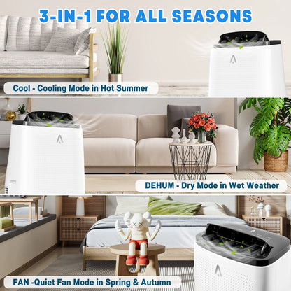 Lumiparty 14000 BTU Portable Air Conditioner with Remote Control, Cools up to 750 Sq.ft,3-in-1 Portable AC w/Dehumidifier, Fan & Sleep Mode, for Home Office, Black