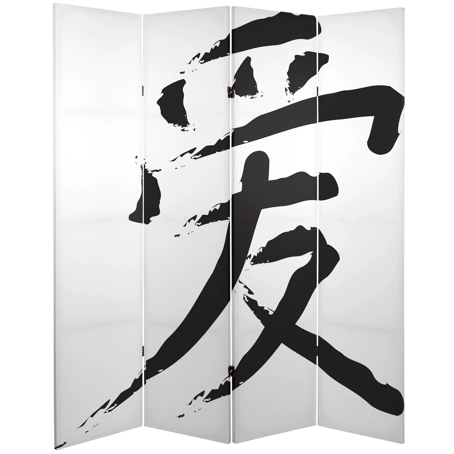 Handmade 6' Canvas Wood and Cherry Blossom Room Divider