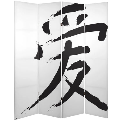 Handmade 6' Canvas Wood and Cherry Blossom Room Divider