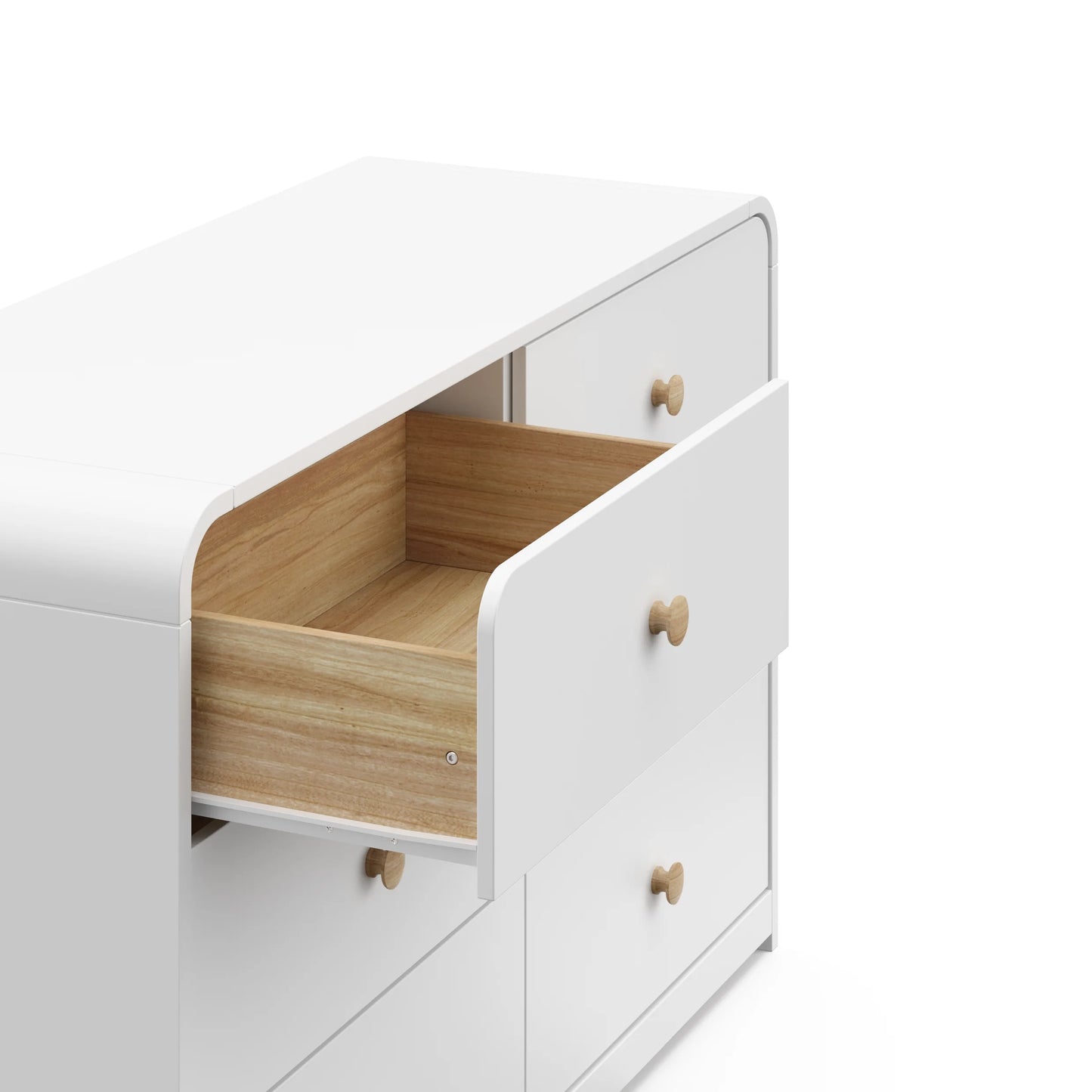 Storkcraft Santos 6 Drawer Nursery Double Dresser, White
