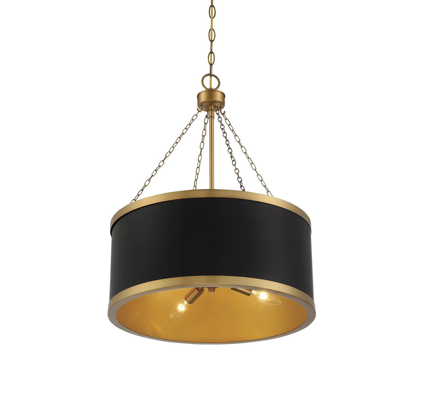 Black with Warm Brass Accents Six Light Pendant from the Delphi Collection