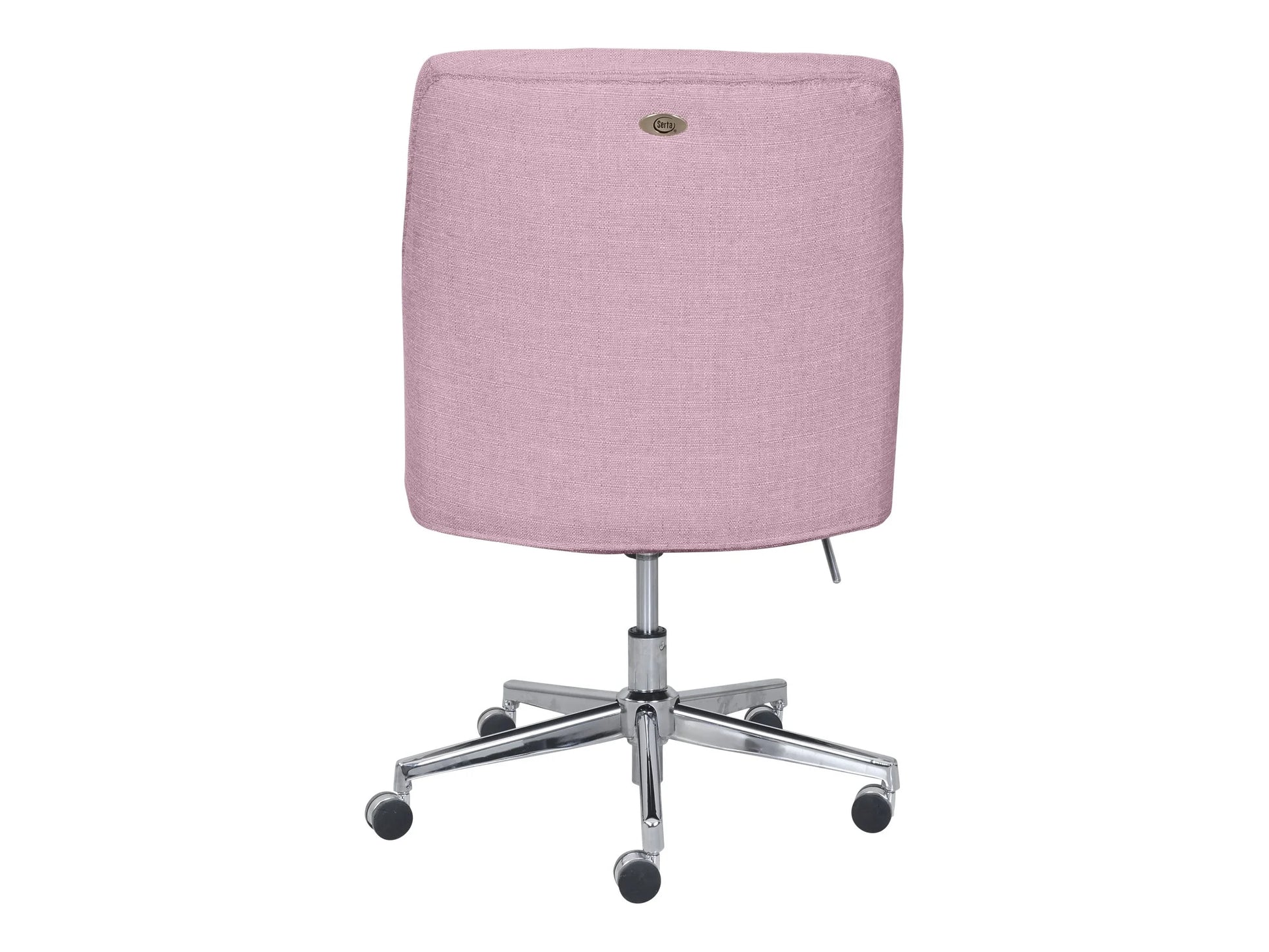 Serta Leighton Home Office Desk Chair Chrome Nailheads Twill Fabric Lilac Purple
