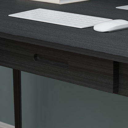 MONSLIPA Industrial Modern Wooden Desk with Storage Drawers, Office Computer Desk and Home Office Desk with Sturdy Wood Legs, 47" Long (Black)