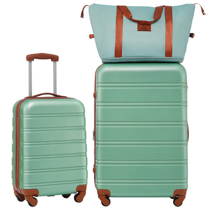 UBesGoo 24" Expandable Hardside Luggage Set with 13" Travel Bag, Pink