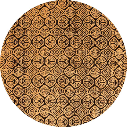 Ahgly Company Indoor Rectangle Abstract Orange Modern Area Rugs, 2' x 3'