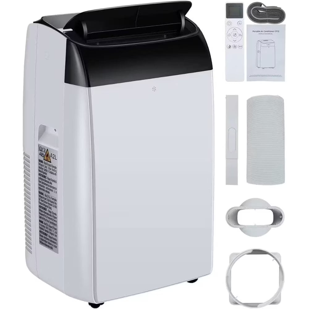 EastVita Portable Air Conditioner 8000 BTU, Air Conditioners for Room up to 350 sq.ft.(15x20 ft2), Compact Indoor AC Unit, Window Installation Kit & Remote Control for Home Office White