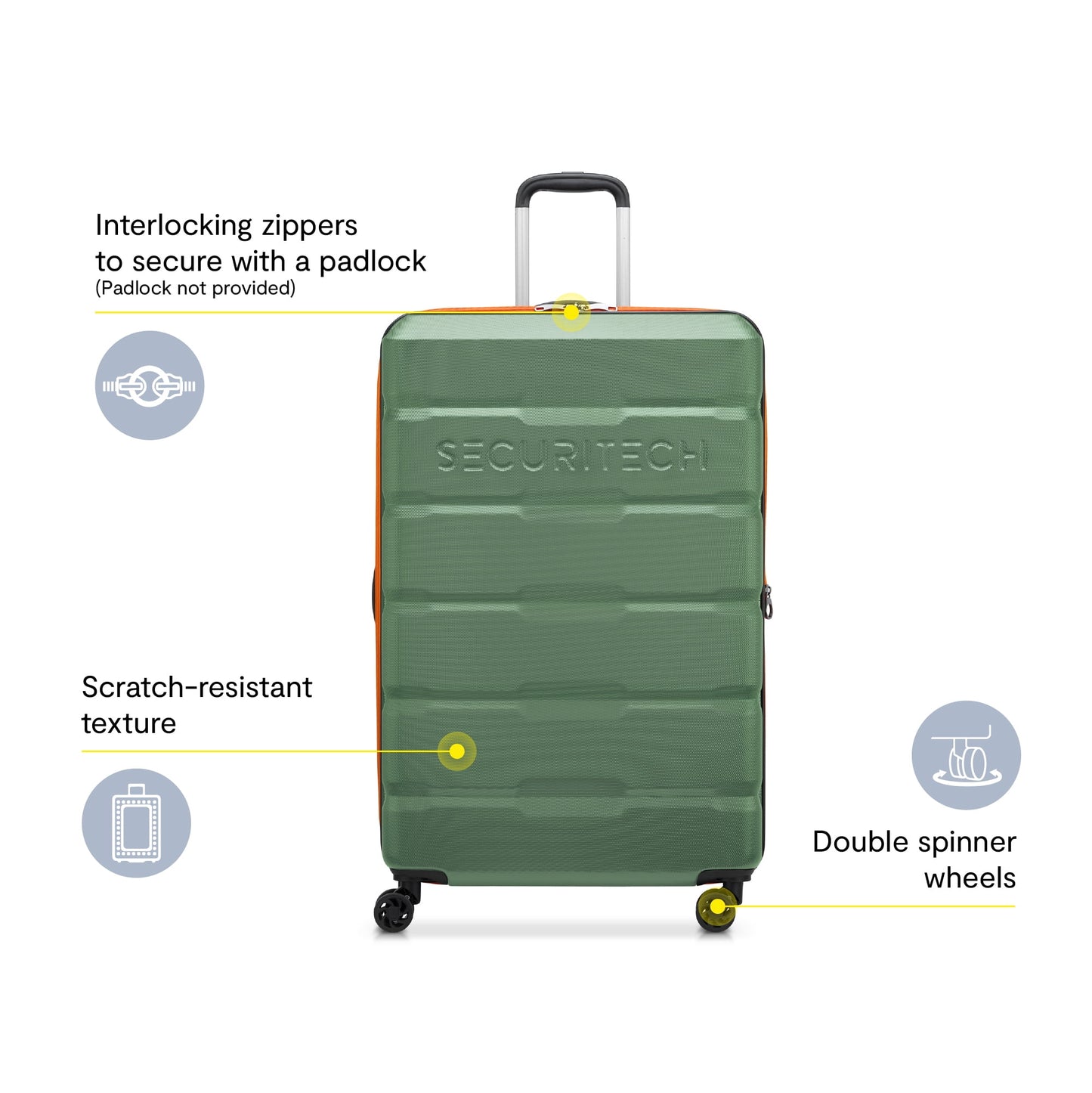 Securitech by Delsey, Citadel 31" Large Checked Hardside Spinner Luggage Green