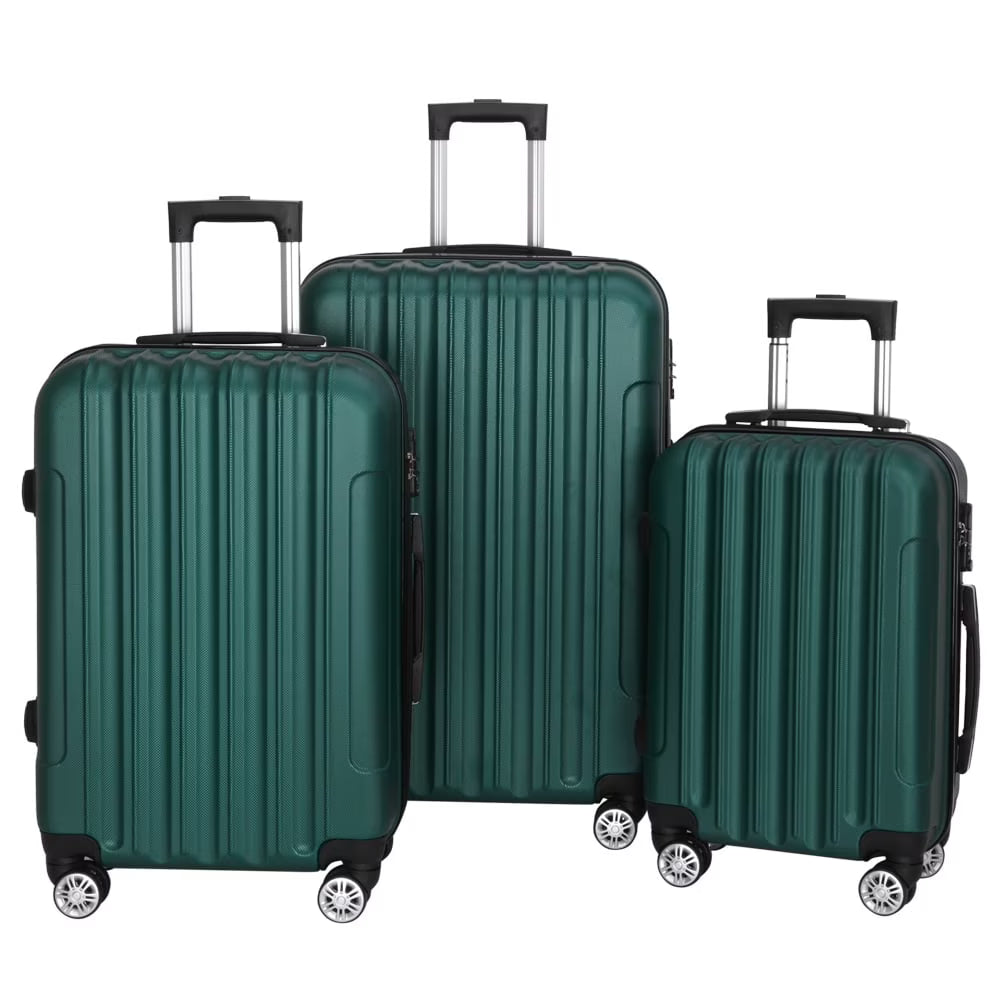 3-in-1 Multifunctional Large Capacity Traveling Storage Suitcase, Luggage Set ABS Suitcase 3 Piece Set with TSA Lock Spinner Wheels 20" 24" 28", 3-in-1 Orange Luggage