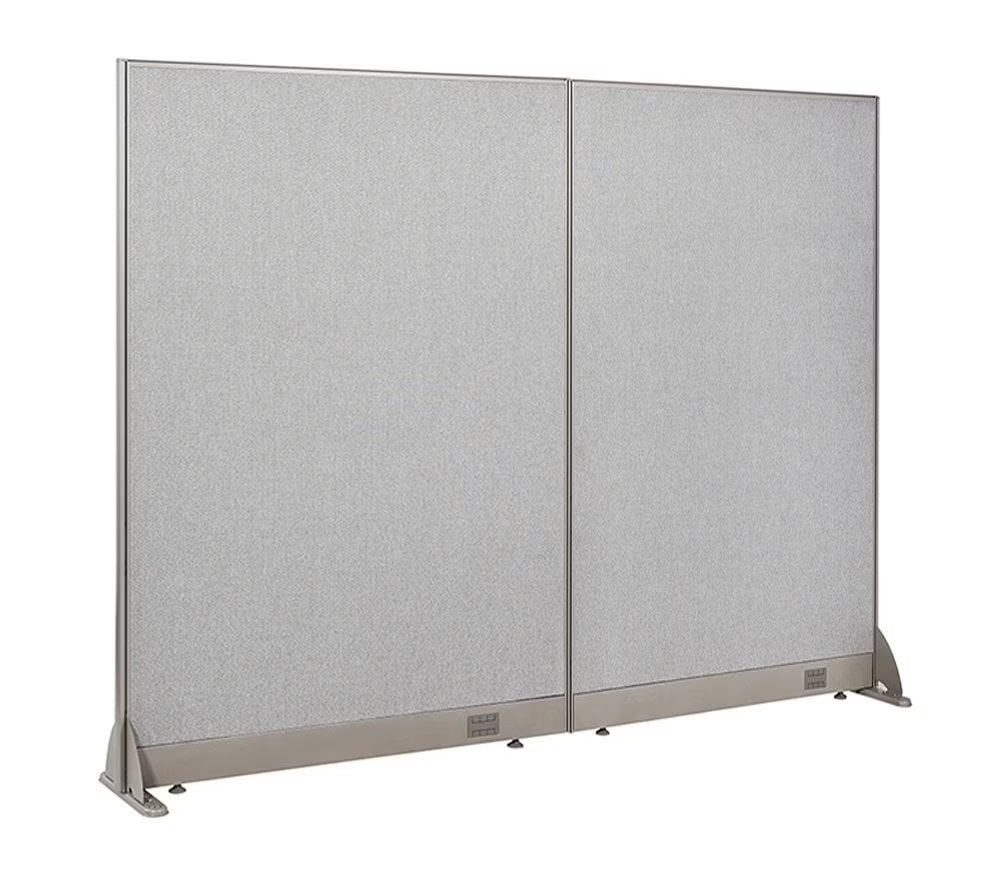 GOF Freestanding Office Partition-Straight Run w/Safety Legs (72"W x 60"H) Room Divider, Privacy Screen, Workstation Cubicle