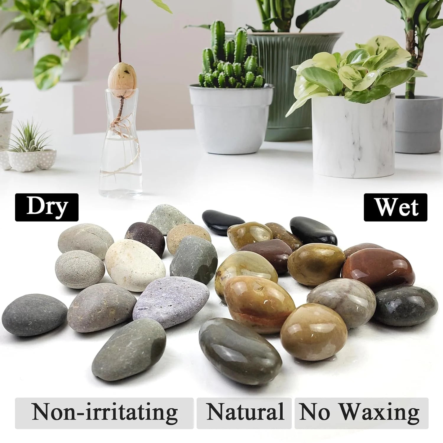 Black River Rocks for Landscaping, 2-3 Inch Natural River Rocks for Garden Beds, Potted Plants, Fish Tanks, DIY Pathway and Backyard Accent, Stones for Crafts, Walkways(40lbs Bulk)