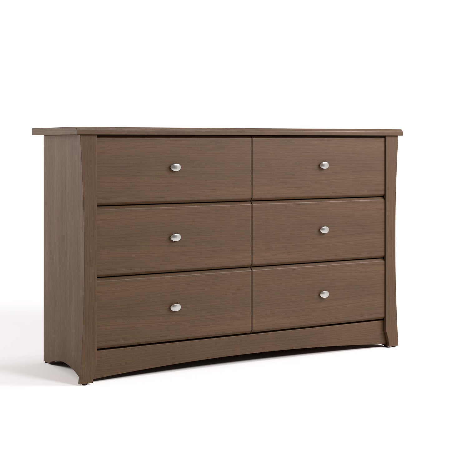Storkcraft Crescent 6 Drawer Children's Nursery Double Dresser, White