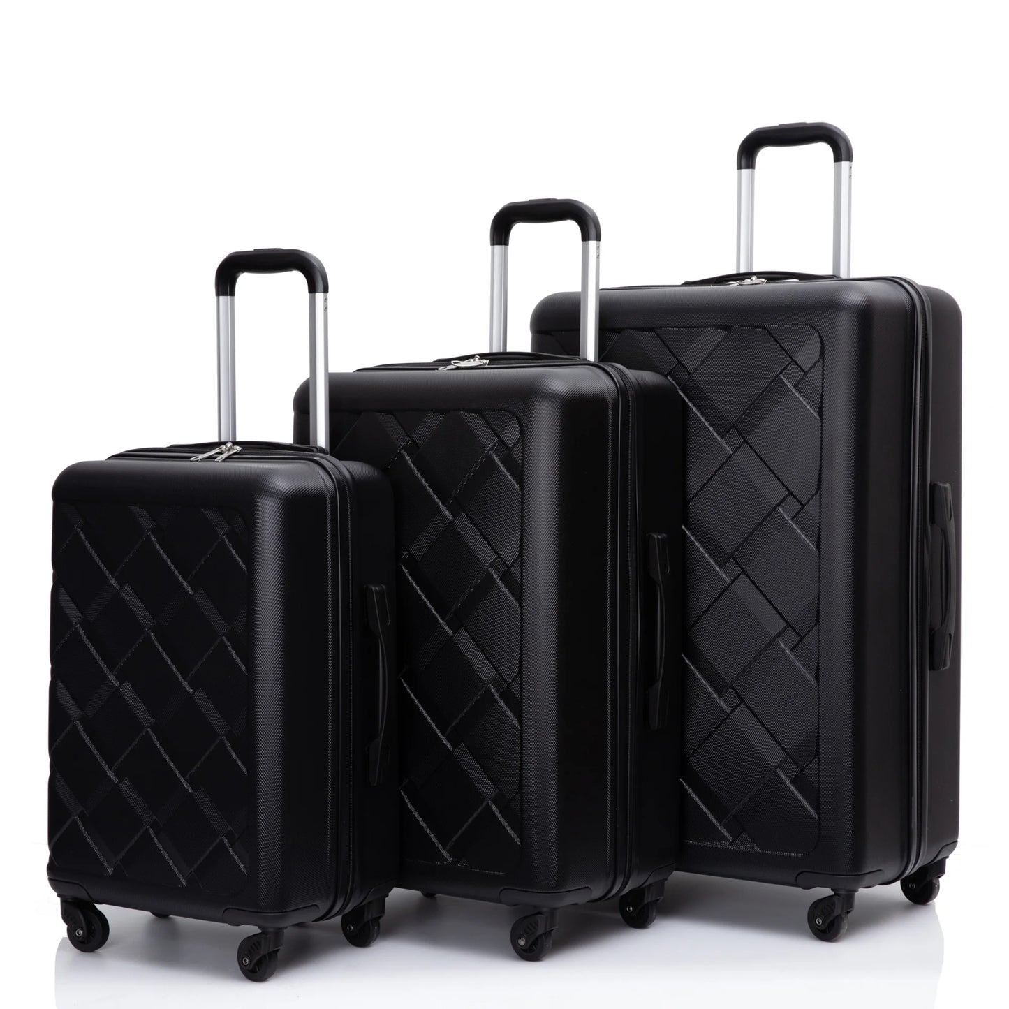 Luggage Sets Hardside 3 Piece, Hardshell Suitcase with Lightweight Durable Spinner Wheels,Black