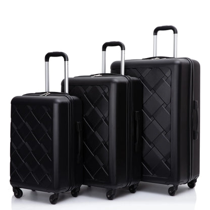 Luggage Sets Hardside 3 Piece, Hardshell Suitcase with Lightweight Durable Spinner Wheels,Black