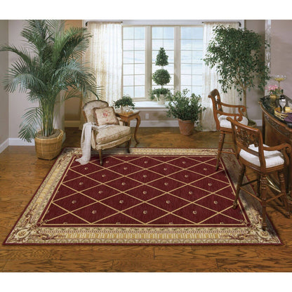 Nourison Ashton House Wool Area Rug Red 3'6" x 5'6" Latex Free Wool Border 6' Runner Runner, Indoor Living Room