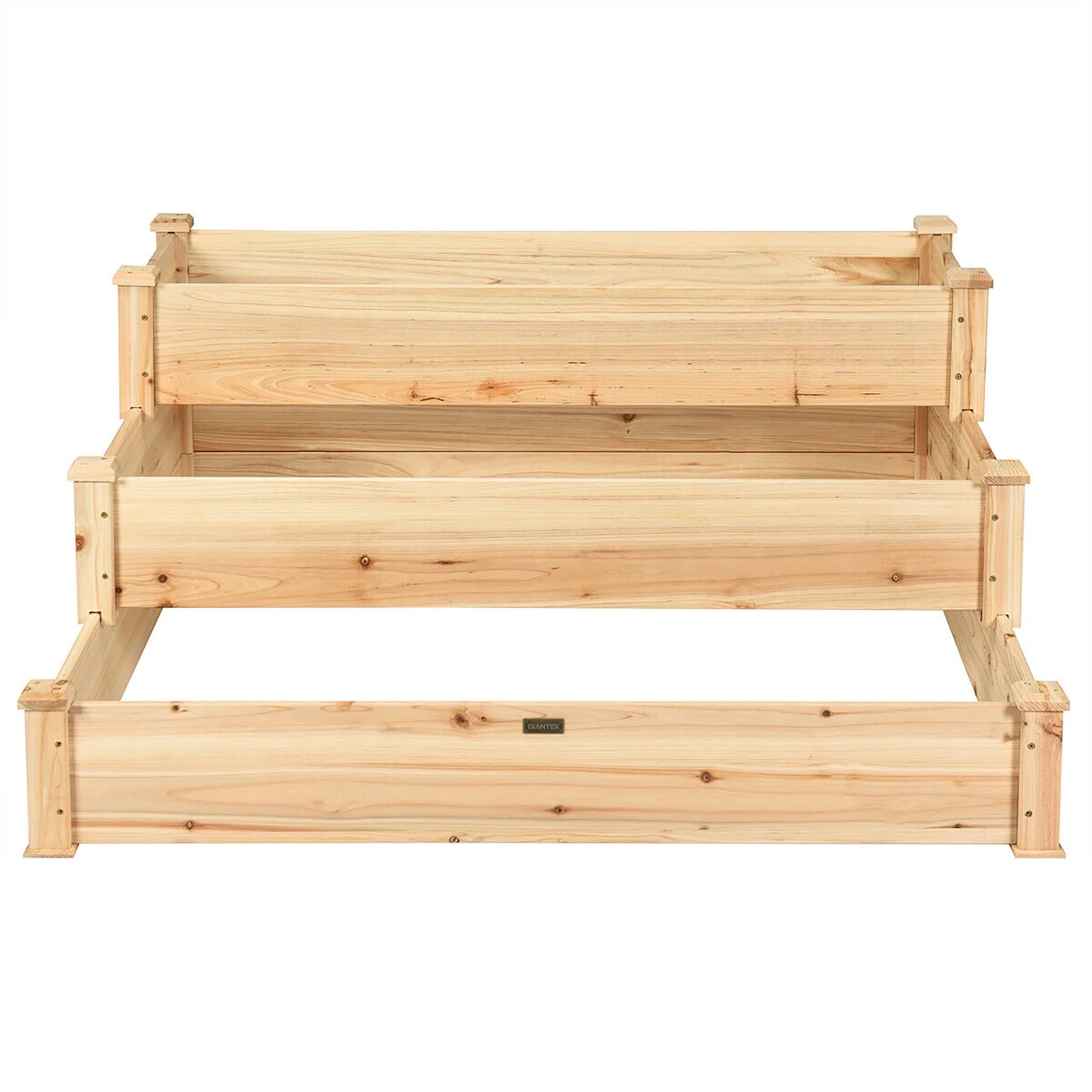 Costway 3 Tier Wooden Raised Garden Bed Planter Kit Outdoor Grow Flower Vegetables