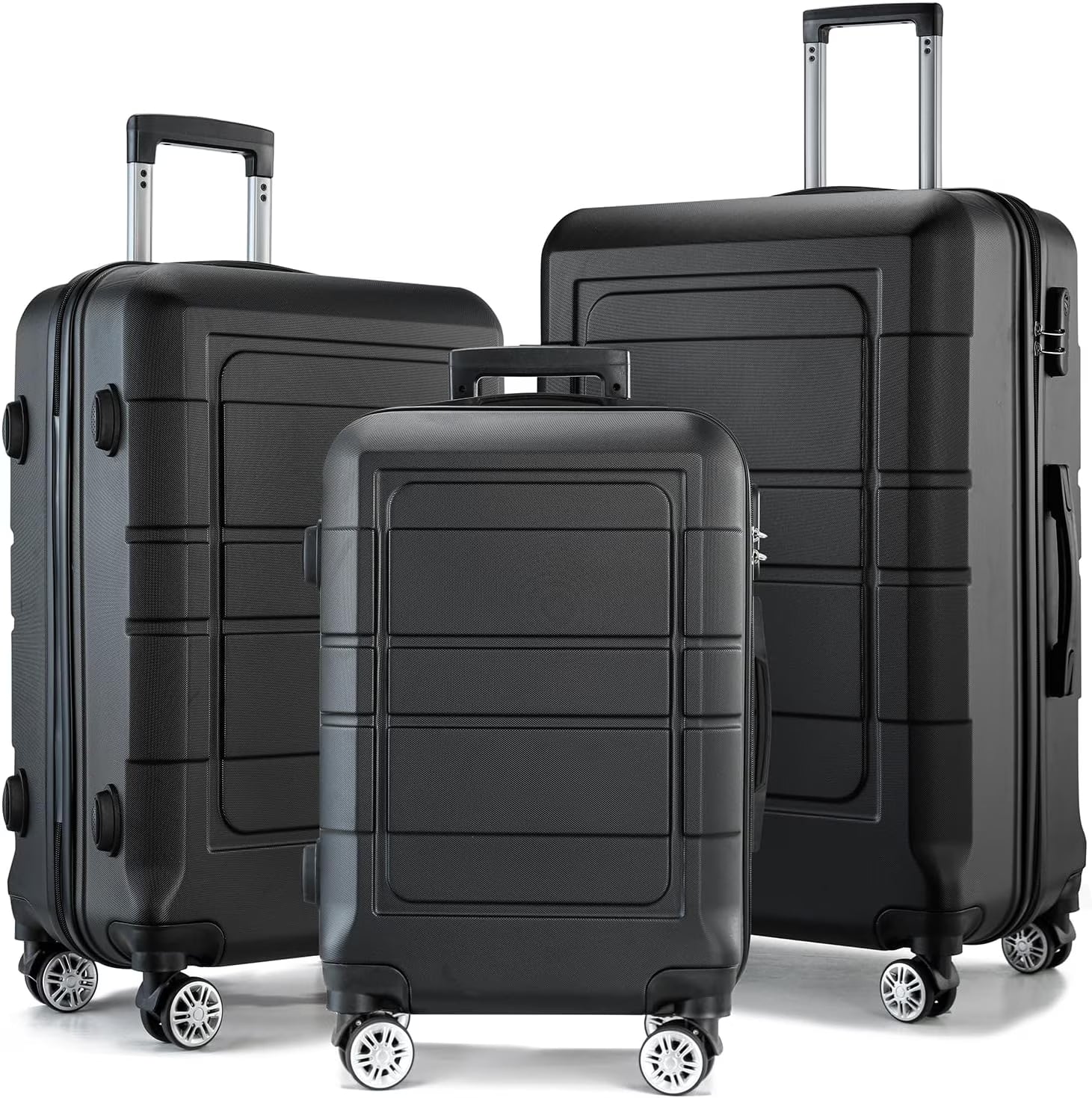 GULIN Hardsided Luggage Set with Spinner Wheels,Lightweight Hardshell Pink Luggage Sets 3 Piece Suitcases with Wheels Durable ABS/PC and TSA Lock for Men Women