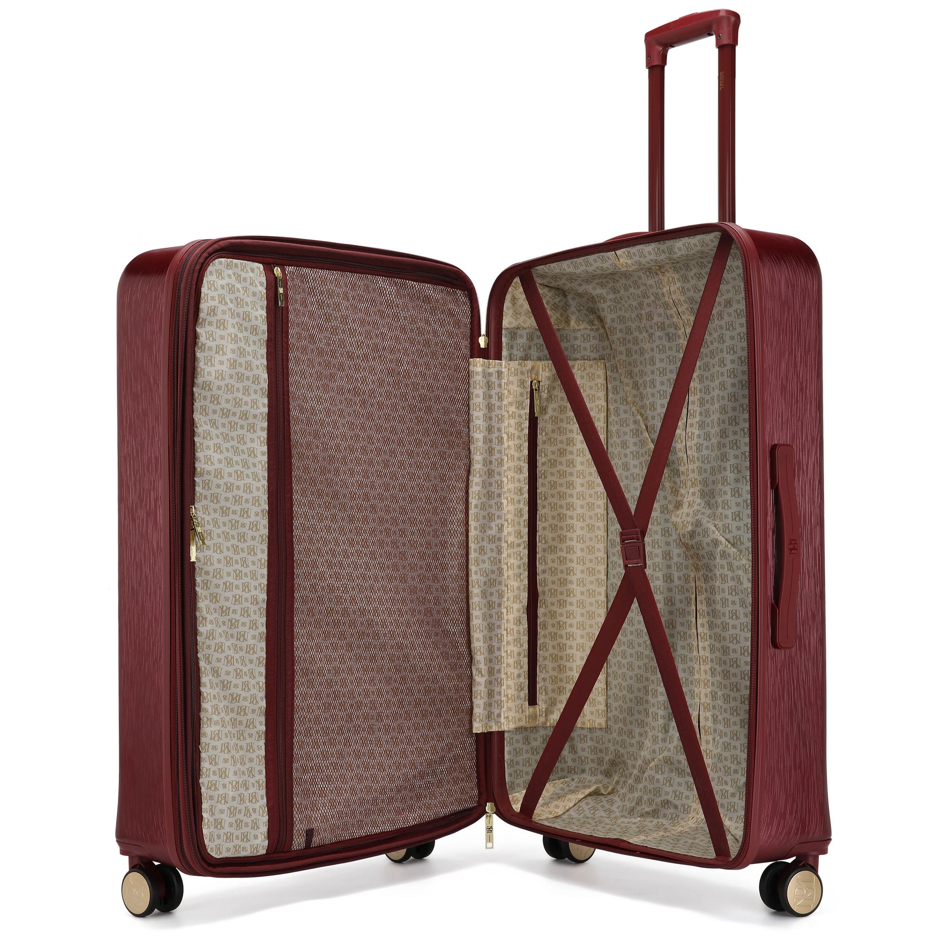 BADGLEY MISCHKA Diamond 3 Piece Expandable Luggage Set (Burgundy)