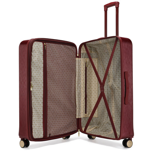 BADGLEY MISCHKA Diamond 3 Piece Expandable Luggage Set (Burgundy)