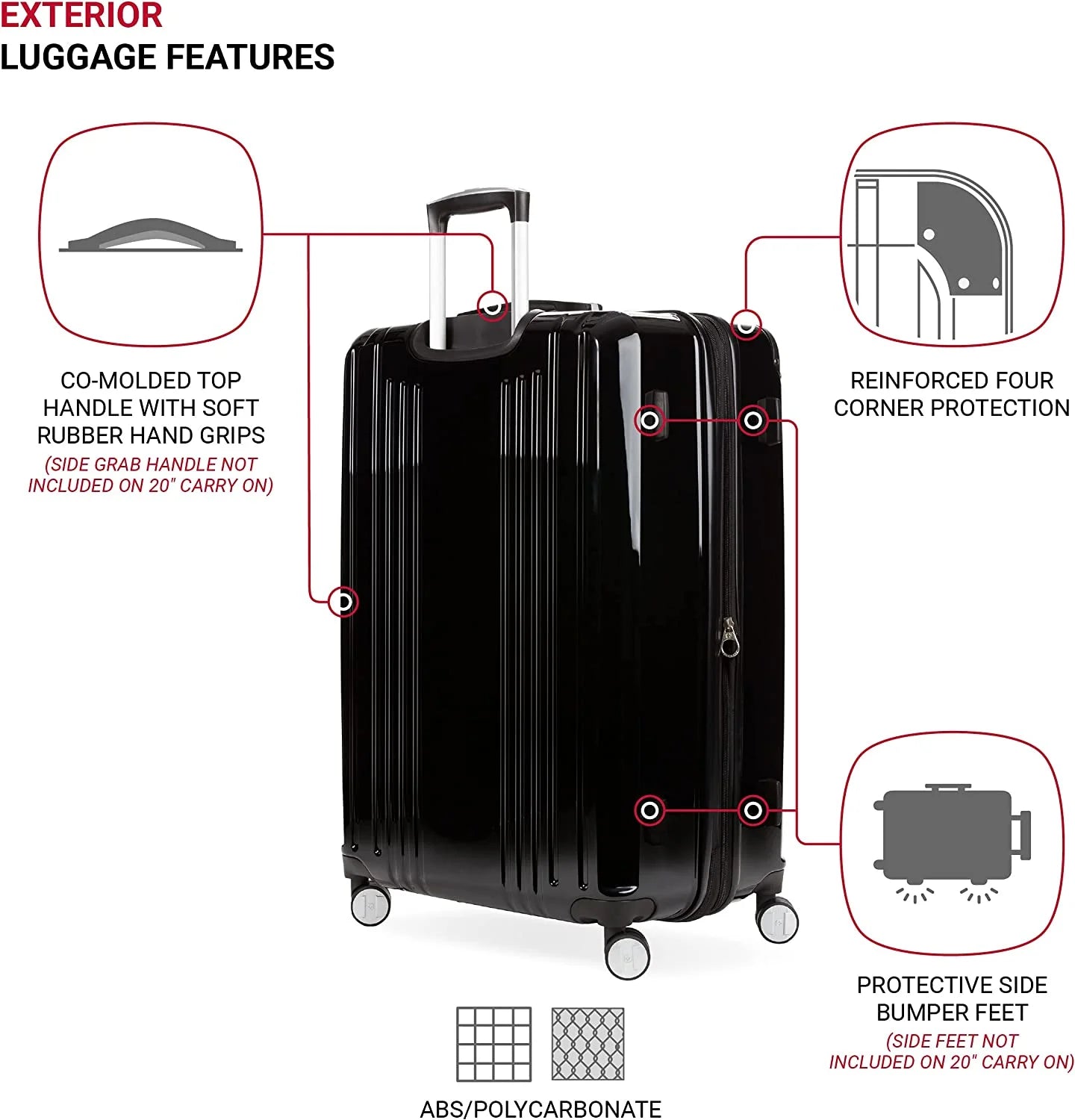 SwissGear 7786 Hardside Expandable Luggage with Spinner Wheels, Black, Checked-Large 27-Inch