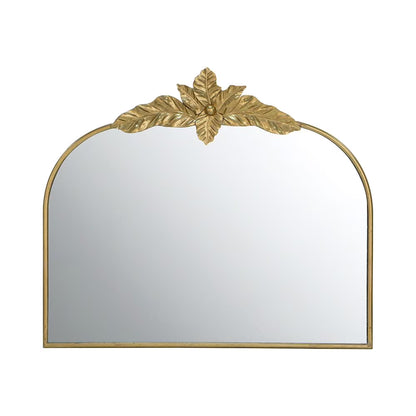 A& B Home Arched Gold Wall Mirror with Leaf Accent 39.6" x 2" x 35"