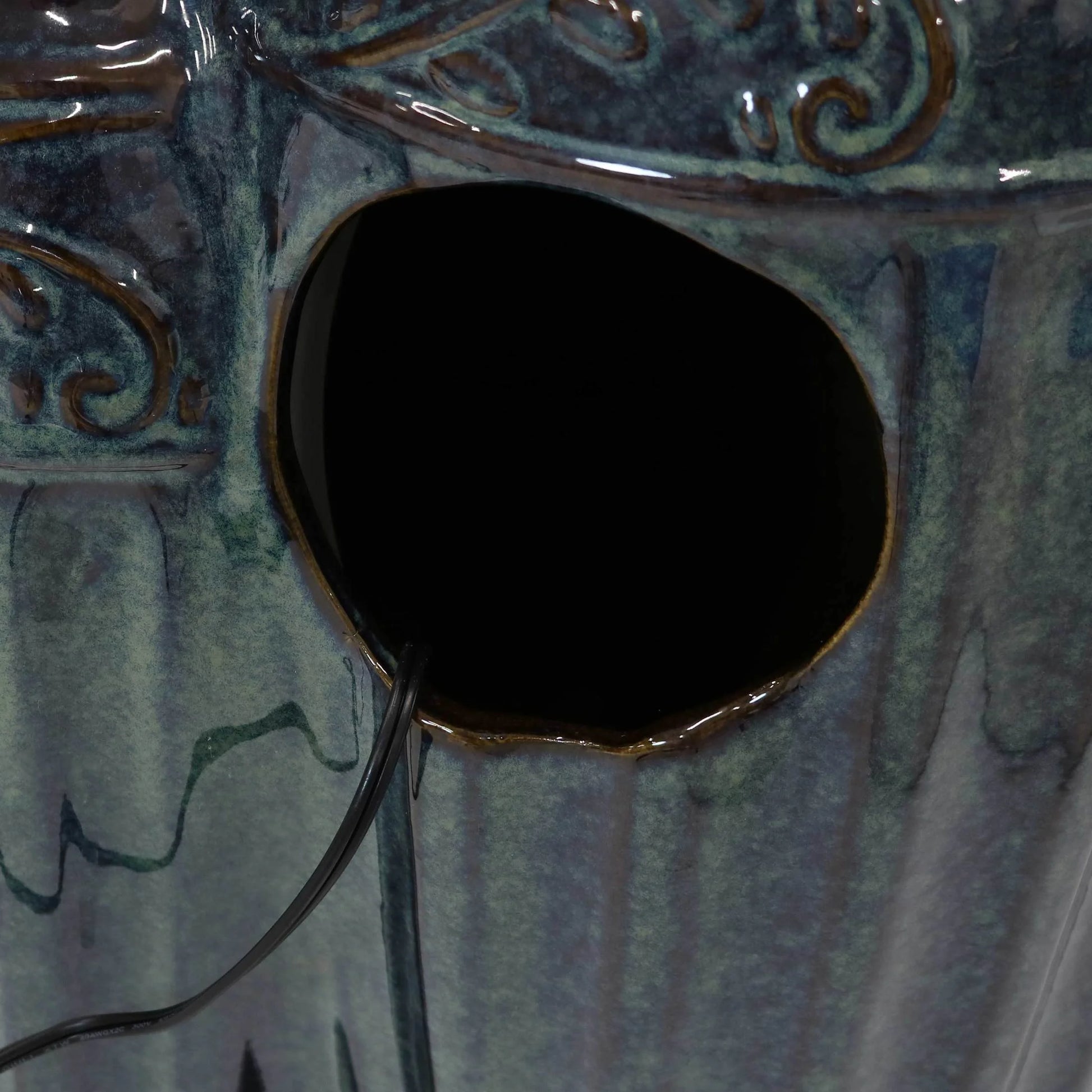 Sunnydaze Tour de Vase Ceramic Outdoor Water Fountain with Light