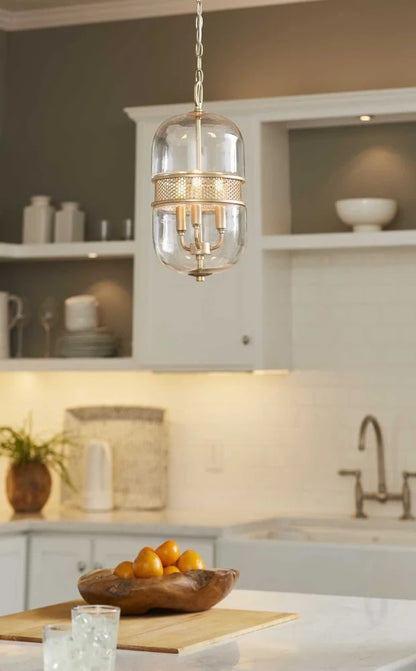 P500156-015-Progress Lighting-Cayce - Pendants Light - 3 Light - Globe Shade in Bohemian and Luxe and Mid-Century Modern style - 9 Inches wide by