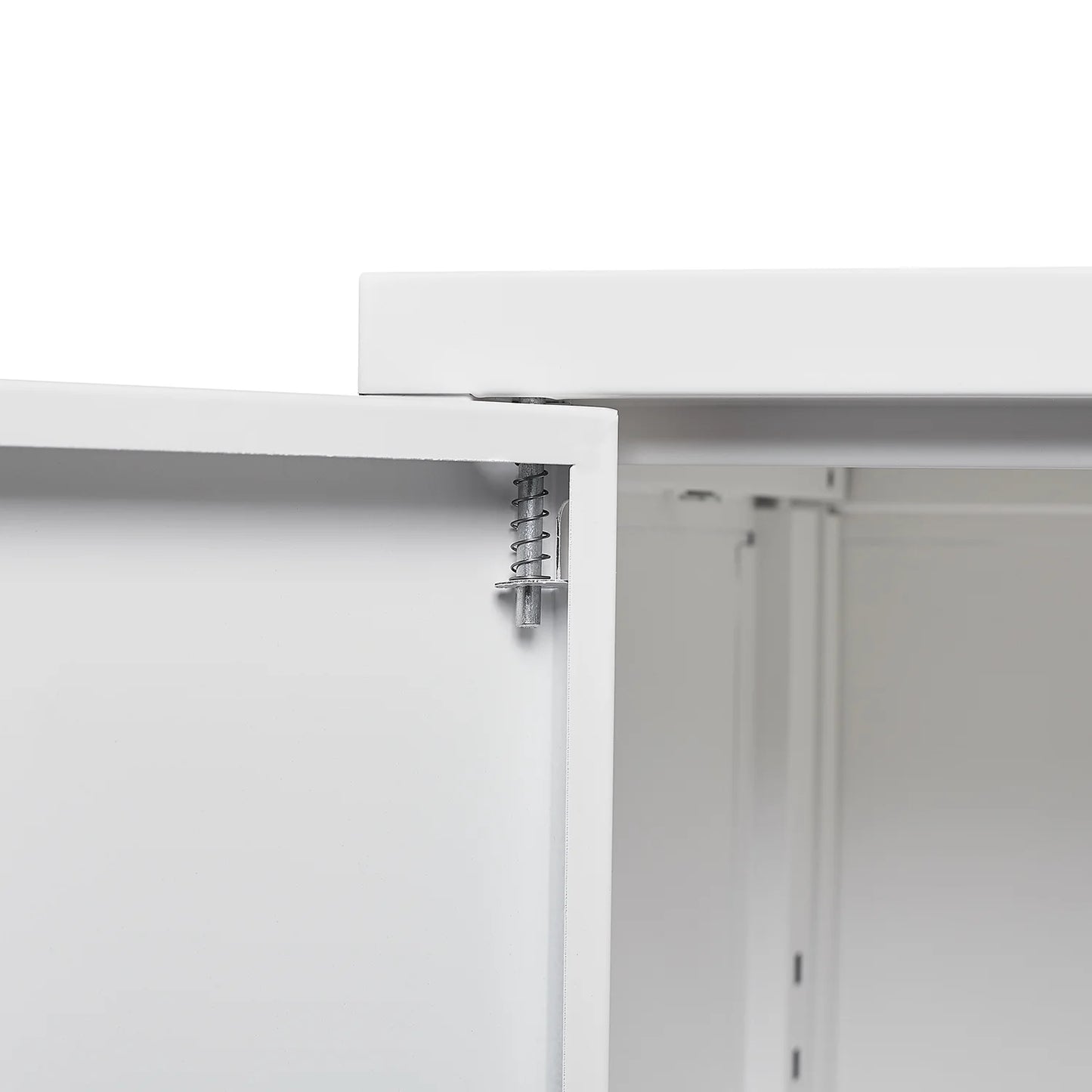 Bellemave Metal Storage Cabinet with Locking Doors and 2 Adjustable Shelf, Folding Filing Storage Cabinet, Lockable File Cabinet Metal Locker for Home Office, School, Garage, White
