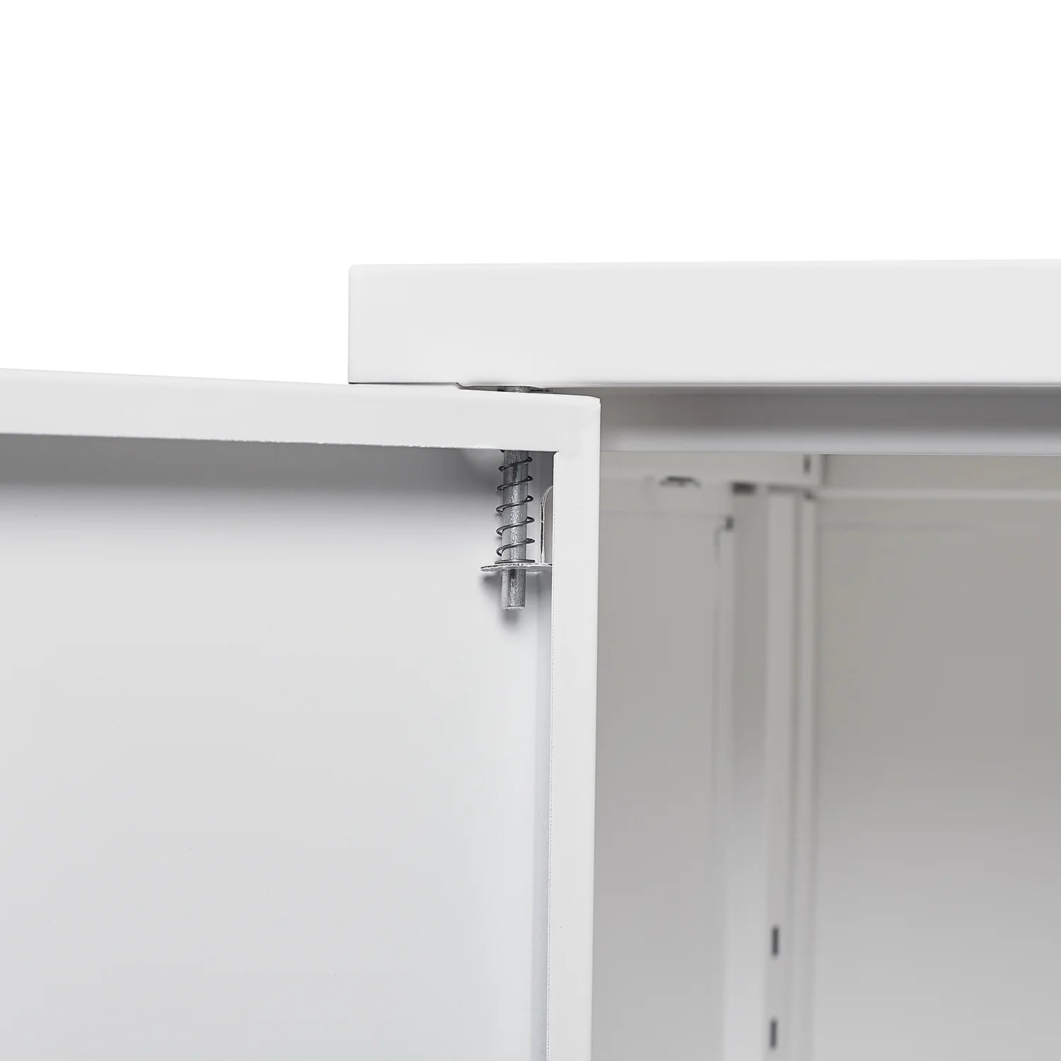 Bellemave Metal Storage Cabinet with Locking Doors and 2 Adjustable Shelf, Folding Filing Storage Cabinet, Lockable File Cabinet Metal Locker for Home Office, School, Garage, White